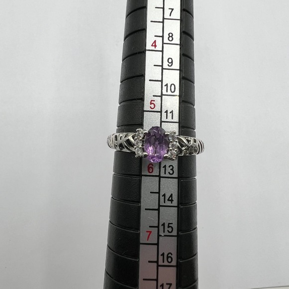 Adjustable Dainty‎ Amethyst Ring Boho Crystal Jewelry Size 5.5 Stackable Ring - Picture 8 of 9